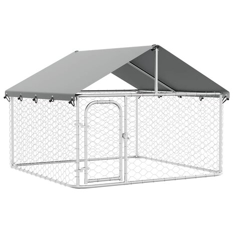 Hondenkennel voor buiten met dak 200x200x150 cm 2