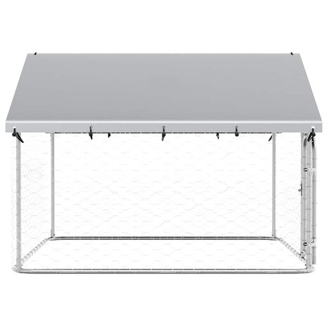 Hondenkennel voor buiten met dak 200x200x150 cm 8