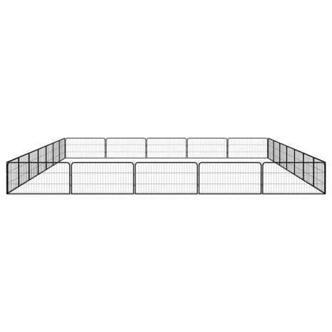 Hondenkennel 24 panelen 100x50 cm gepoedercoat staal zwart 4