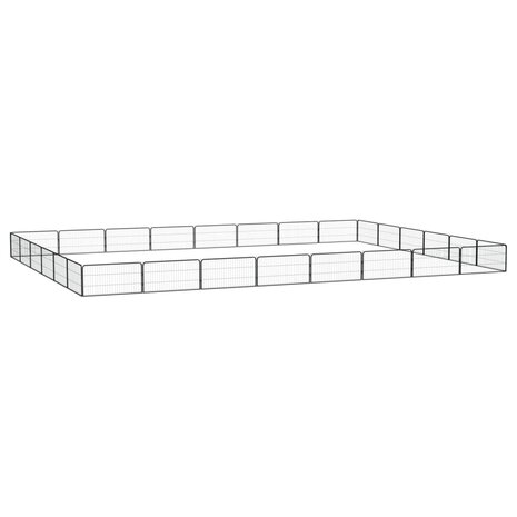 Hondenkennel 28 panelen 100x50 cm gepoedercoat staal zwart 1