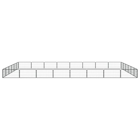 Hondenkennel 28 panelen 100x50 cm gepoedercoat staal zwart 2