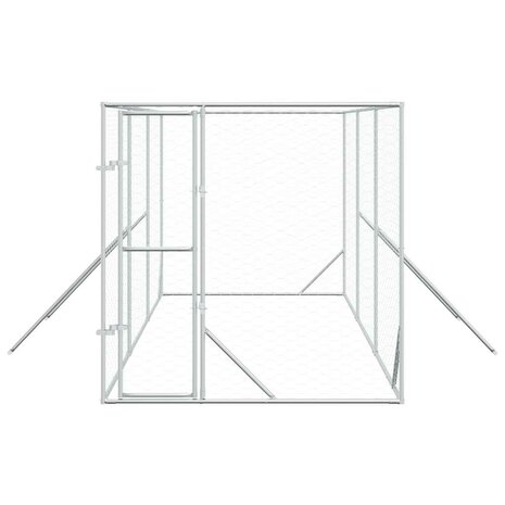 Hondenkennel voor buiten 2x6x2 m gegalvaniseerd staal zilver 4