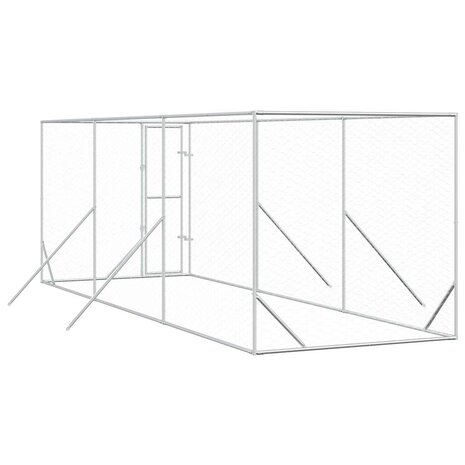 Hondenkennel voor buiten 2x6x2 m gegalvaniseerd staal zilver 6
