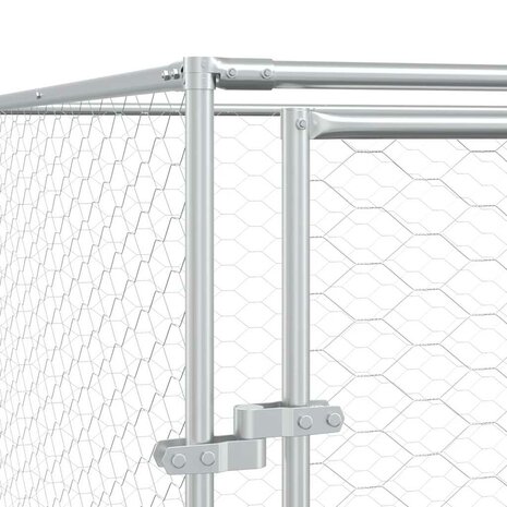 Hondenkennel voor buiten 2x6x2 m gegalvaniseerd staal zilver 7