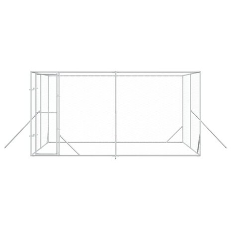 Hondenkennel voor buiten 4x4x2 m gegalvaniseerd staal zilver 4