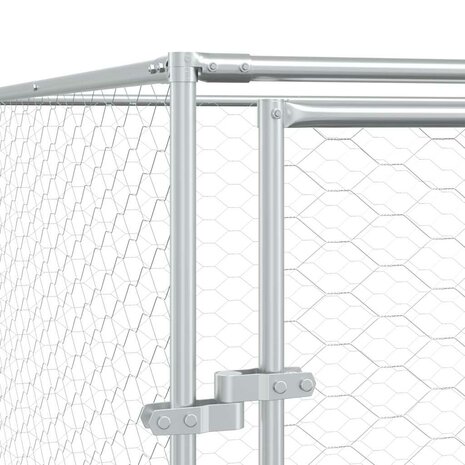 Hondenkennel voor buiten 4x4x2 m gegalvaniseerd staal zilver 7