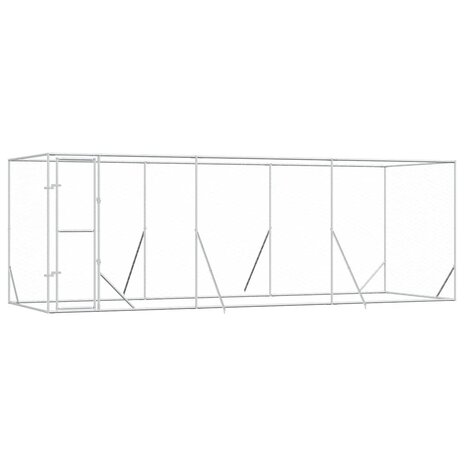 Hondenkennel voor buiten 6x2x2 m gegalvaniseerd staal zilver 2