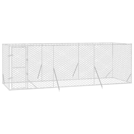 Hondenkennel voor buiten 6x2x2 m gegalvaniseerd staal zilver 3