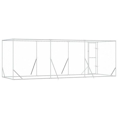 Hondenkennel voor buiten 6x2x2 m gegalvaniseerd staal zilver 7