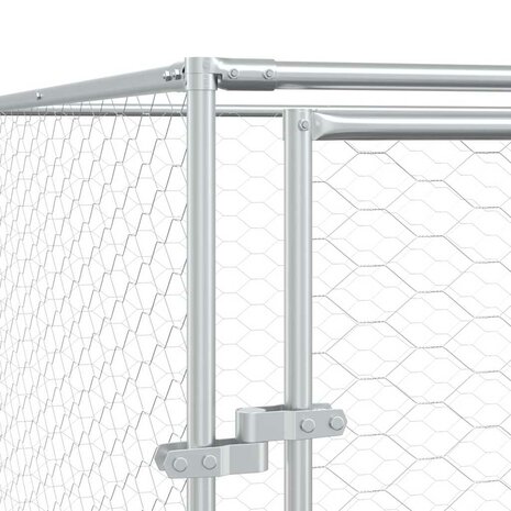 Hondenkennel voor buiten 6x2x2 m gegalvaniseerd staal zilver 8