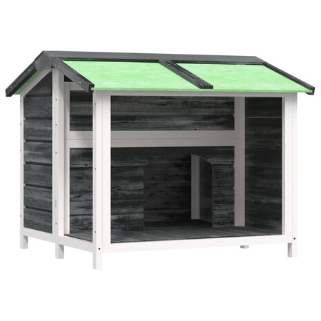 Hondenhok 96x87x80,5 cm massief grenenhout grijs 2