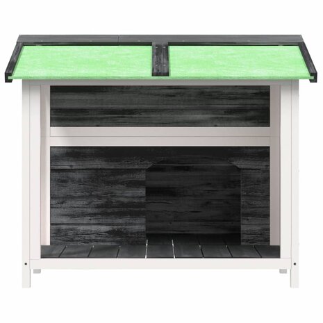 Hondenhok 96x87x80,5 cm massief grenenhout grijs 3