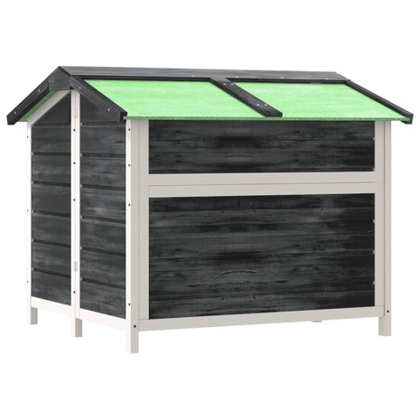 Hondenhok 96x87x80,5 cm massief grenenhout grijs 5