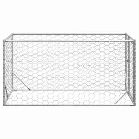 Hondenhok voor buiten met deur 2x1x1 m gegalvaniseerd staal 4