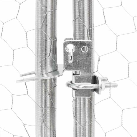 Hondenhok voor buiten met deur 2x1x1 m gegalvaniseerd staal 7