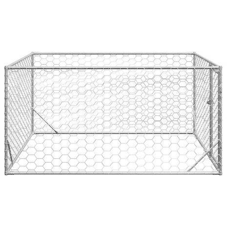 Hondenhok voor buiten met deur 2x2x1 m gegalvaniseerd staal 4