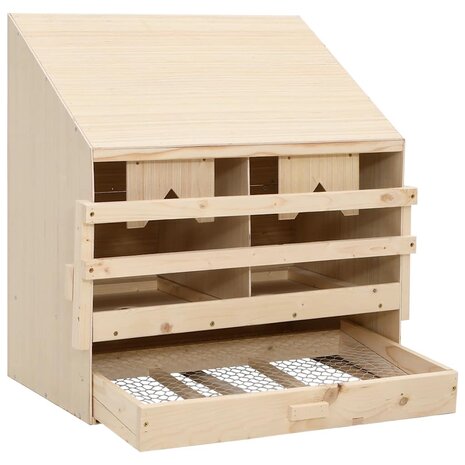 Kippenlegkast 2 compartimenten 63x40x65 cm massief grenenhout 4