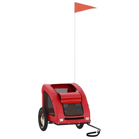 Hondenfietstrailer oxford stof en ijzer rood 3