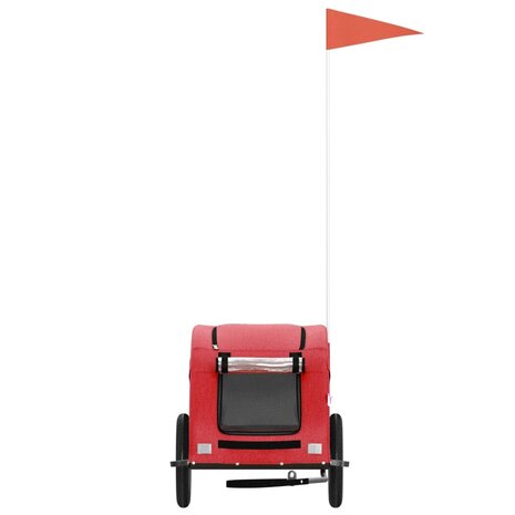 Hondenfietstrailer oxford stof en ijzer rood 4