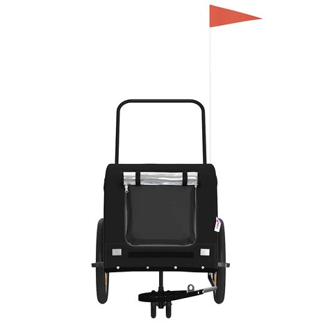 Hondenfietstrailer oxford stof en ijzer zwart 3