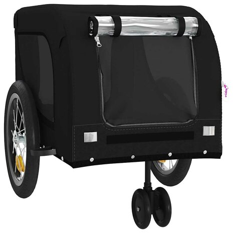 Hondenfietstrailer oxford stof en ijzer zwart 4