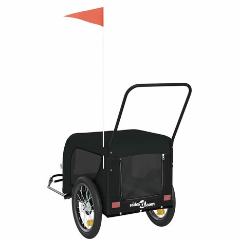 Hondenfietstrailer oxford stof en ijzer zwart 7