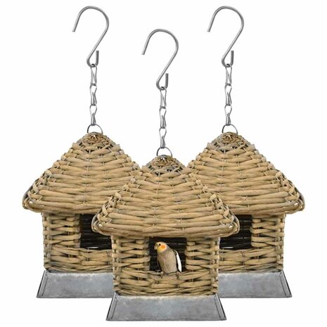 Vogelhuizen 3 st wicker 1