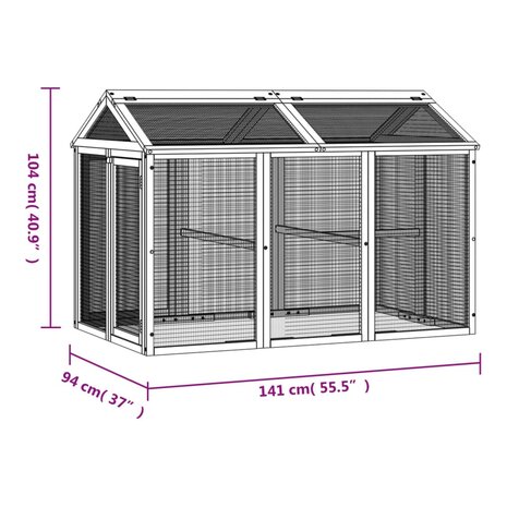 Dierenren 141x94x104 cm massief grenenhout mokkakleurig 7