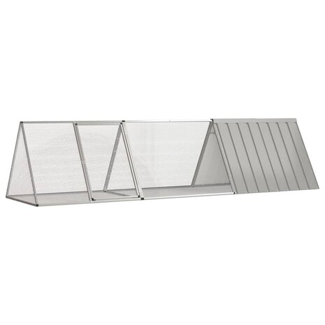 Konijnenkooi Grijs 302,5x80,5x71 cm Gegalvaniseerd Staal 1