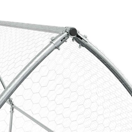 Kippenhok 400x105x182 cm gegalvaniseerd staal zilverkleurig 7