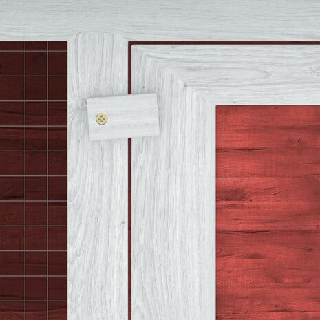 Konijnenhok twee verdiepingen hout rood 9