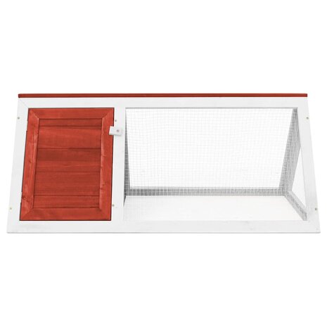 Konijnenhok hout rood 2