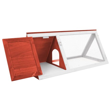 Konijnenhok hout rood 4