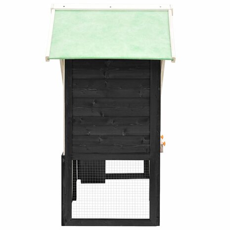 Konijnenhok 140x63x120 cm massief vurenhout grijs en wit 4