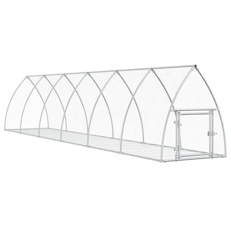 Konijnenhok 105x600x120 cm gegalvaniseerd staal zilverkleurig 2