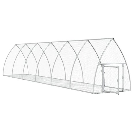 Konijnenhok 105x600x120 cm gegalvaniseerd staal zilverkleurig 3