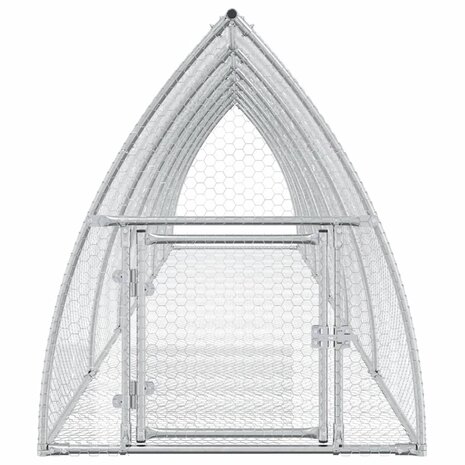 Konijnenhok 105x600x120 cm gegalvaniseerd staal zilverkleurig 4