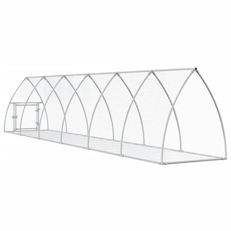 Konijnenhok 105x600x120 cm gegalvaniseerd staal zilverkleurig 6