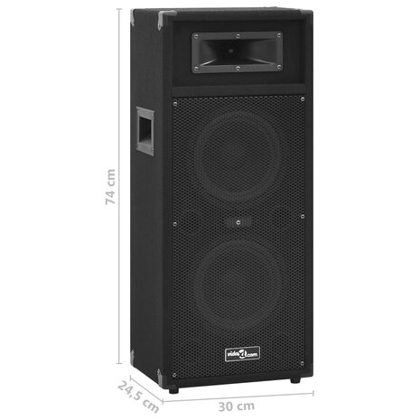 Hifi-podiumluidsprekers 2 st passief professioneel 1000 W zwart 9