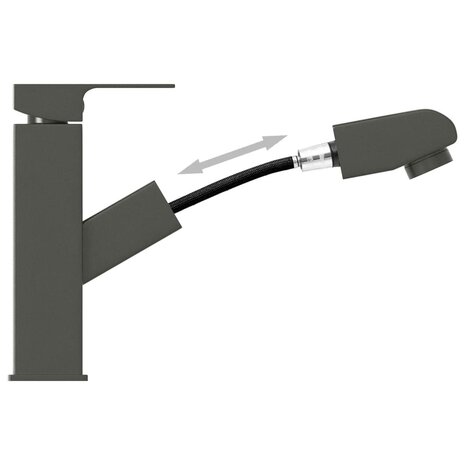 Wastafelkraan met uittrekfunctie 157x172 mm grijs 5