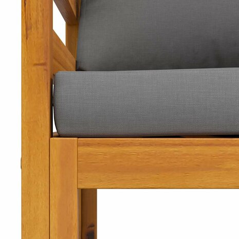 Tuinstoel met donkergrijze kussens massief acaciahout  7