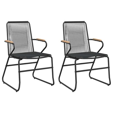 Tuinstoelen 2 st 58x59x85,5 cm PVC-rattan zwart 2
