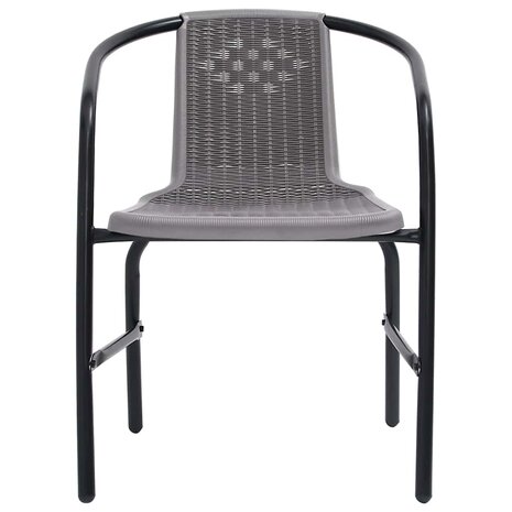 Tuinstoelen 2 st 110 kg kunststof rattan en staal 3