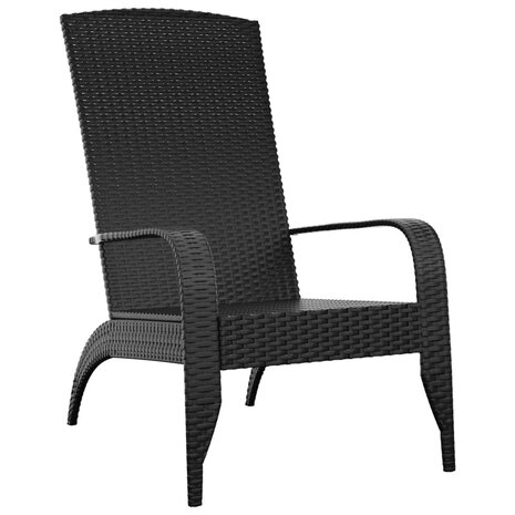 Tuinstoel Adirondack Zwart Poly Rattan 2