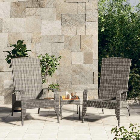 Tuinstoel Adirondack Grijs Poly Rattan 1