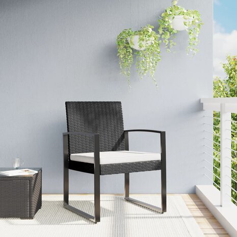 Tuinstoelen 2 st polypropeen rattan zwart 1