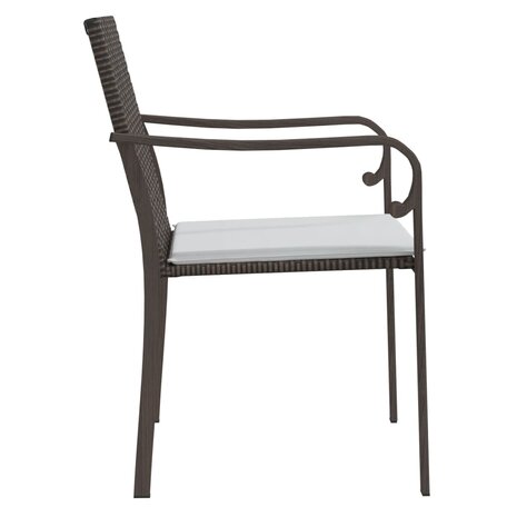 Tuinstoelen 2 st met kussens 56x59x84 cm poly rattan bruin 5