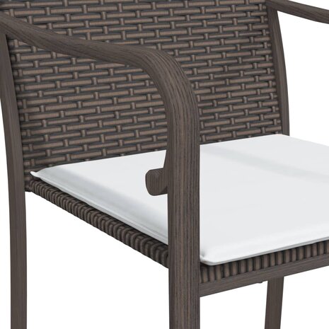 Tuinstoelen 2 st met kussens 56x59x84 cm poly rattan bruin 7
