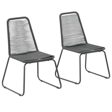 Tuinstoelen 2 st poly rattan zwart 1