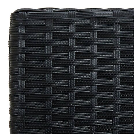 Tuinstoel met kussen poly rattan zwart 7